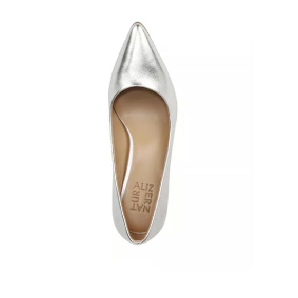 New Naturalizer Women’s Everly Pointed Toe Pumps, Silver Metallic Leather 7.5 - Picture 4 of 6